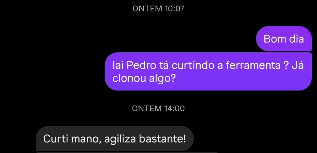 Conversa com Pedro: Curti mano, agiliza bastante!