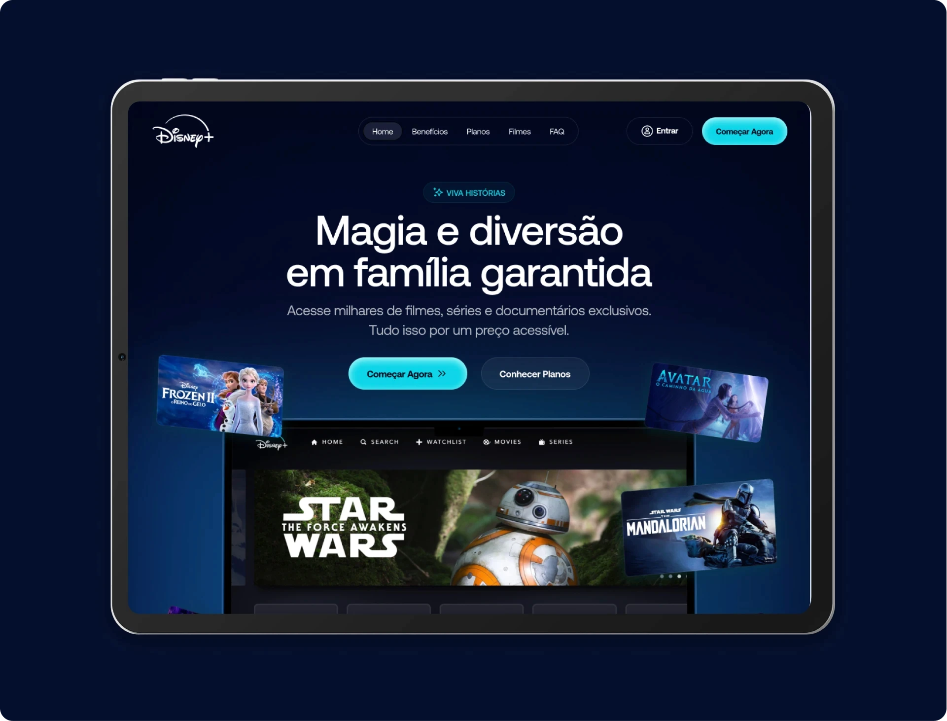Página clonada Disney+